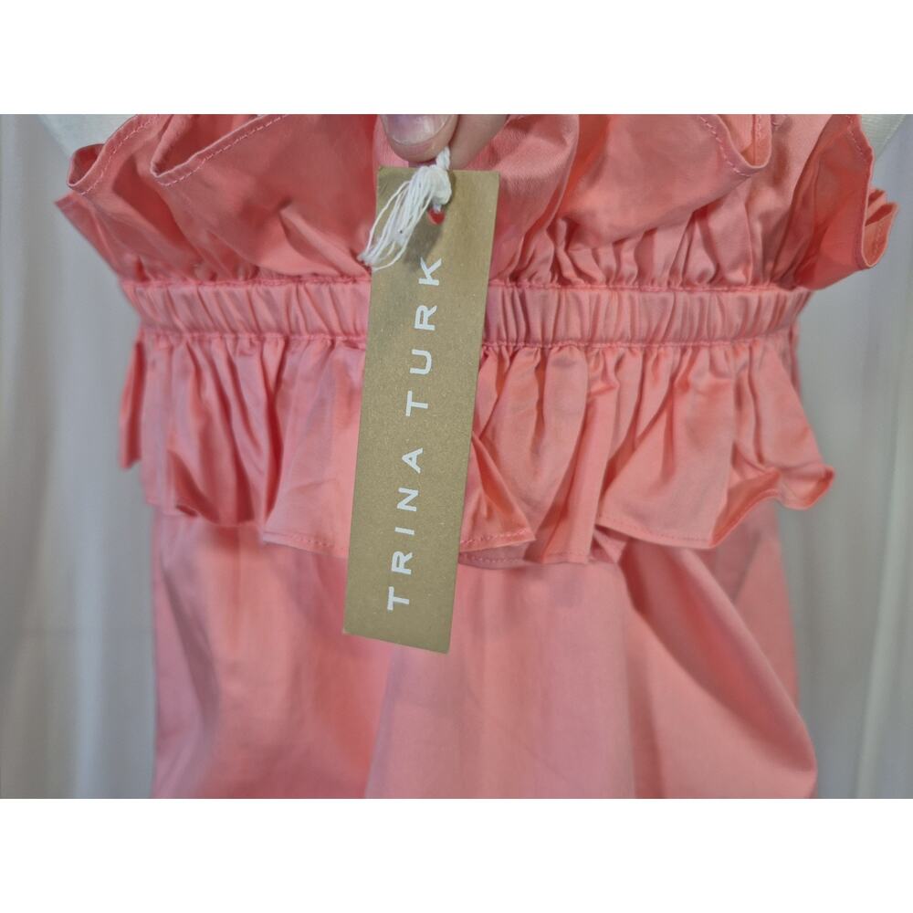 Trina Turk Prosper Organic Cotton Pink Top NWT Large - Picture 8 of 10